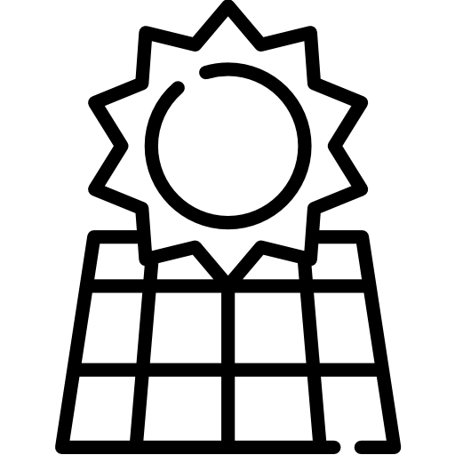 icon solar panel sonne black